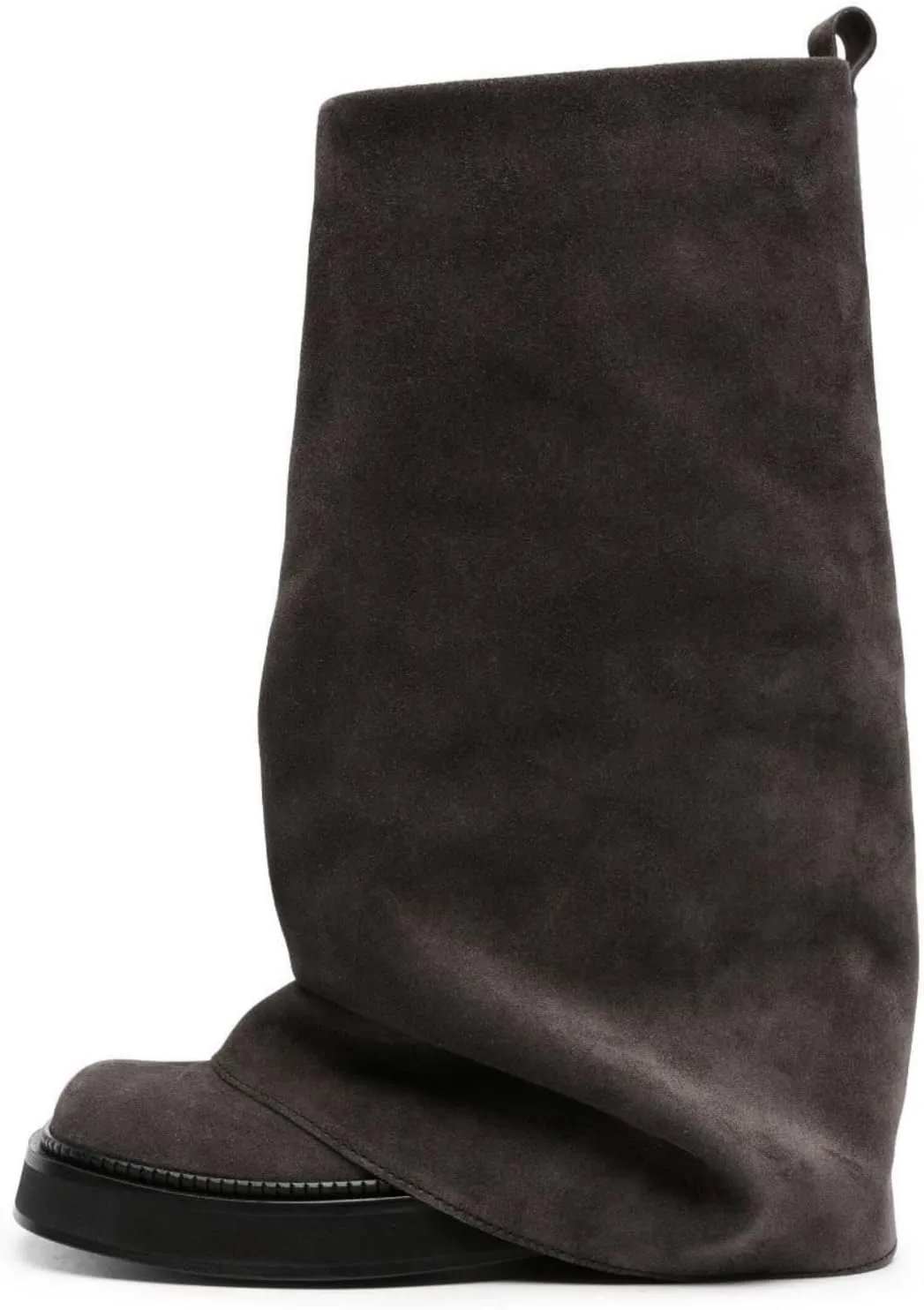 Platform Mid-Low Heel Calf Boots for Women - Round Toe Cowgirl Pull-On Chunky Booties for Wide Calf