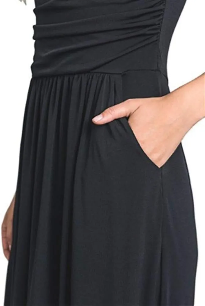 PRIMODA Womens Strapless Tube Top Maxi Dress Floral Boho Beach Dress with Pockets