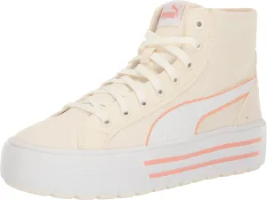 PUMA Women's Kaia 2.0 Mid Shoes, White-ICY Blue-Electric Blush, 11