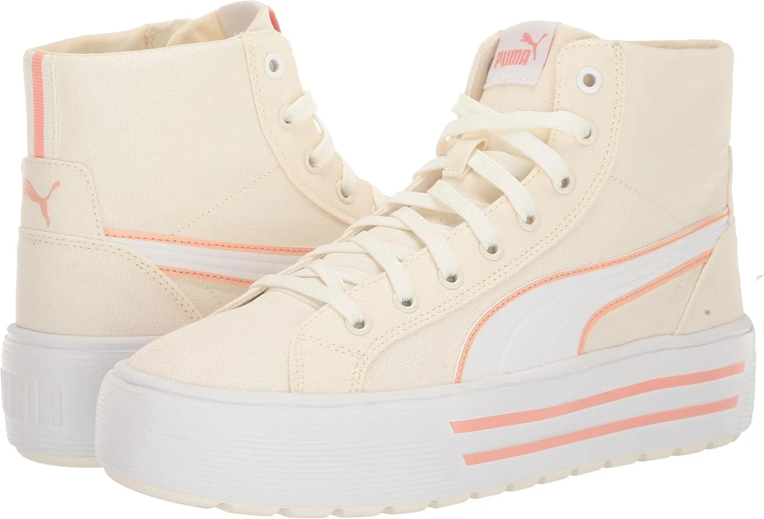 PUMA Women's Kaia 2.0 Mid Shoes, White-ICY Blue-Electric Blush, 11