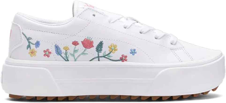 PUMA Womens Kaia Floral Platform Sneakers Shoes Casual - White - Size 10 M