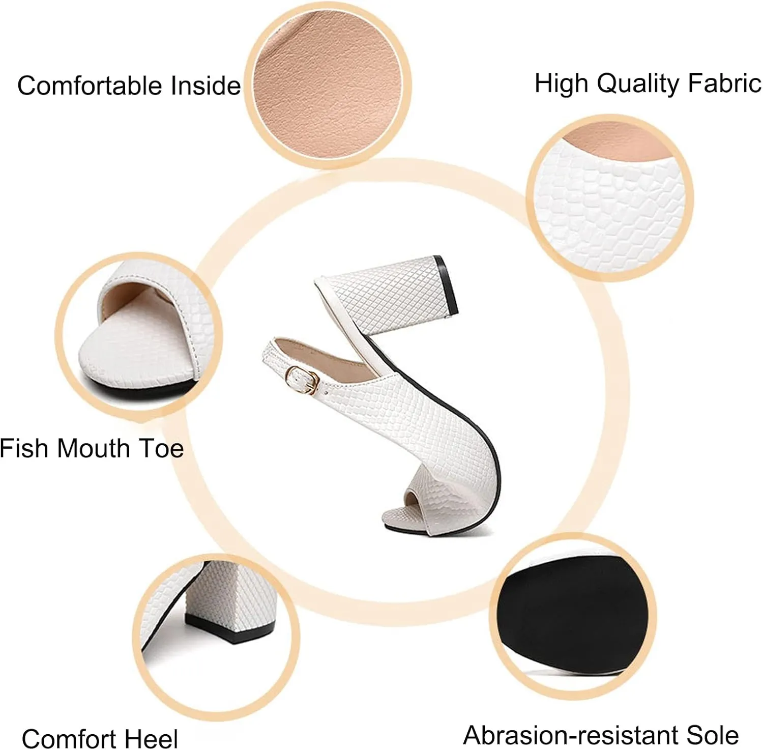 PURCHAWEE Women Peep Toe Dressy Shoes Slingback Pumps,Comfort Adjustable Ankle Strap Low Heel Sandals Chunky Heel Pumps Dressy Party Wedding Shoes