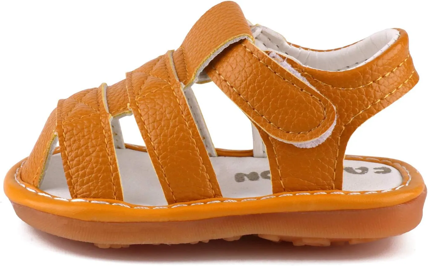 QIETION Toddler Boys & Girls Squeaky Sandals Closed-Toe Anti-Slip Rubber Sole First Walkers Shoes