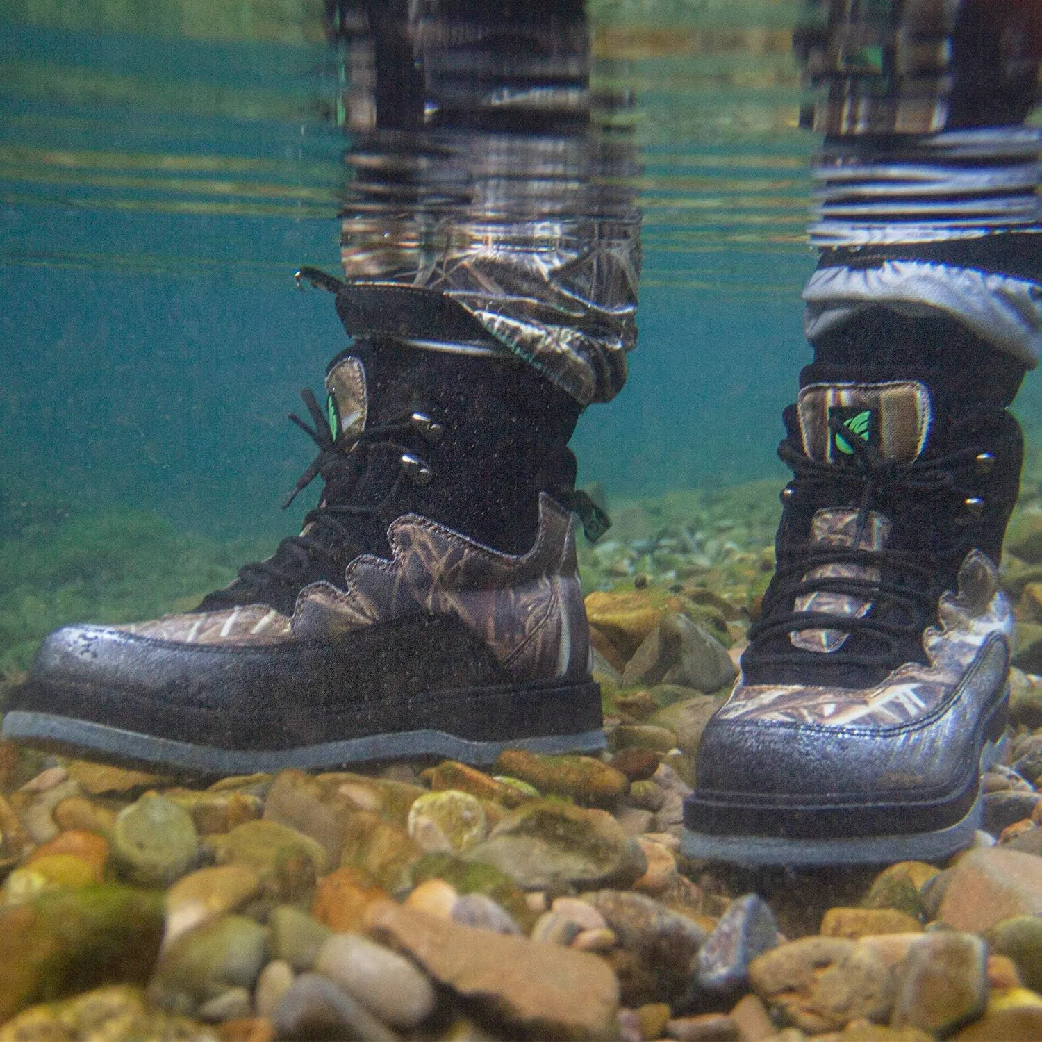 Quick-Dry Wading Boots Camo Pattern with Felt Sole or Rubber Sole