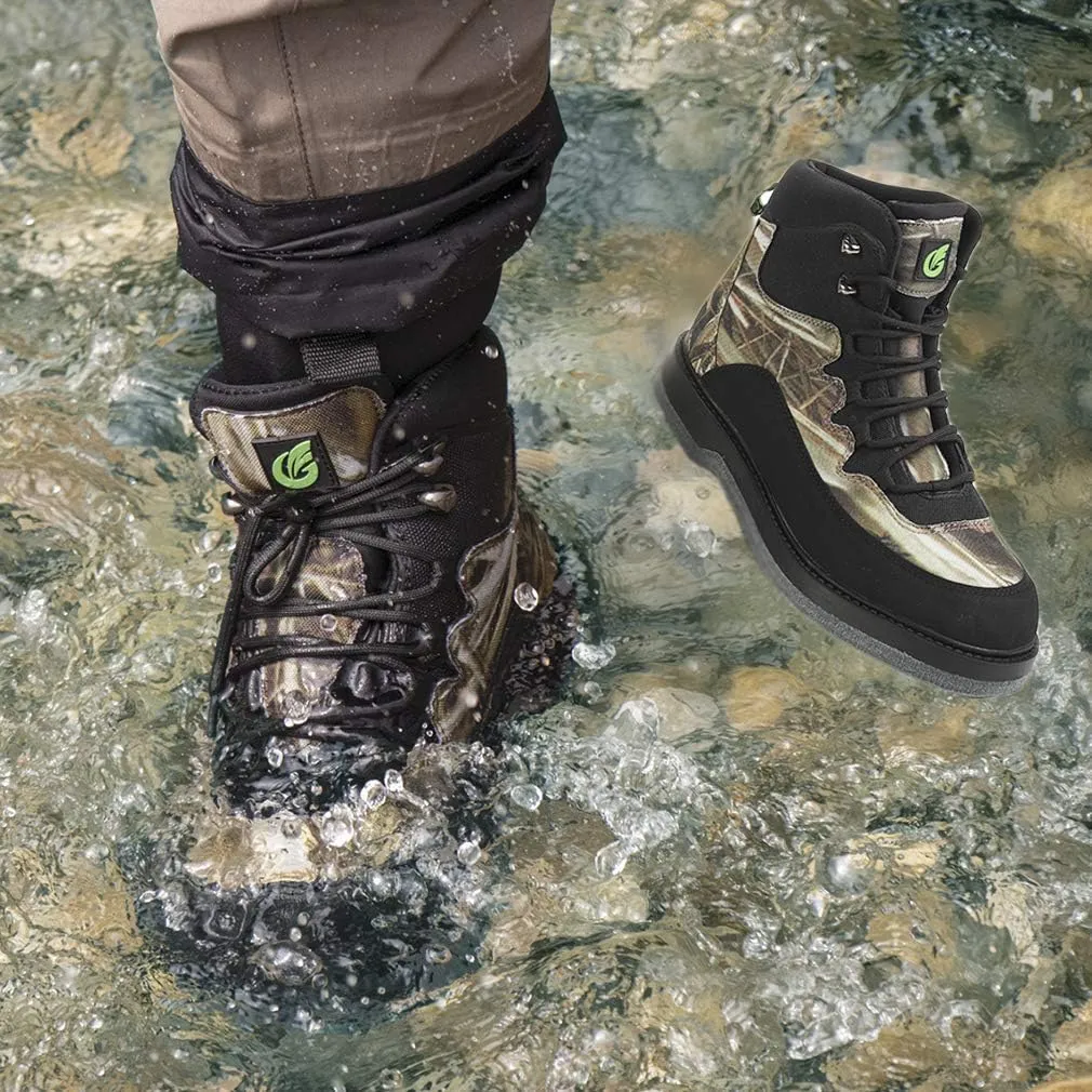Quick-Dry Wading Boots Camo Pattern with Felt Sole or Rubber Sole