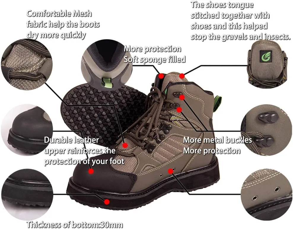 Quick-Dry Wading Boots with Felt Sole or Rubber Sole
