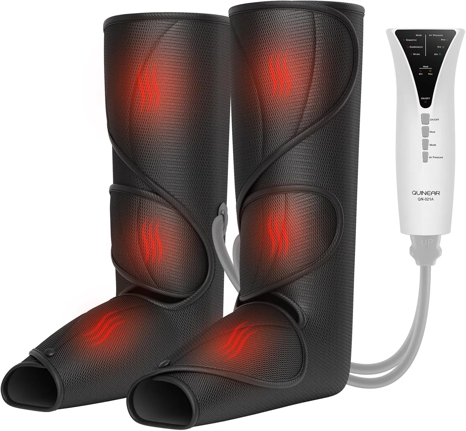 QUINEAR Leg Massager with Heat and Air Compression,Foot and Calf Massager for Circulation and Pain,Compression Boots with 3modes and 3 Intensities,Gift for Dad Mom(FSA or HSA Eligible)