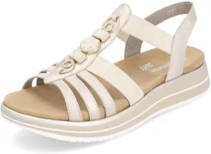 Remonte Women's Strappy Sandals D1J60, Women's Sandals, Loose Insole, Gold 91, 12 Women