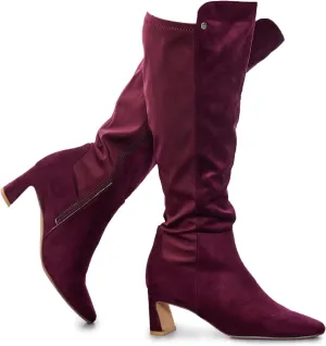RF ROOM OF FASHION Women's Wide Calf Block Heel Knee High Dress Boots