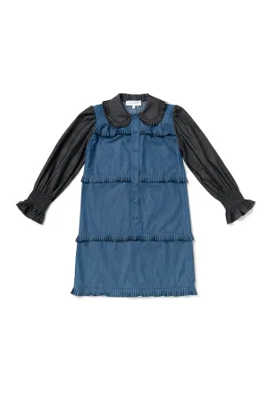 SAMPLE - Peter Pan Collar Mini Dress - Chambray