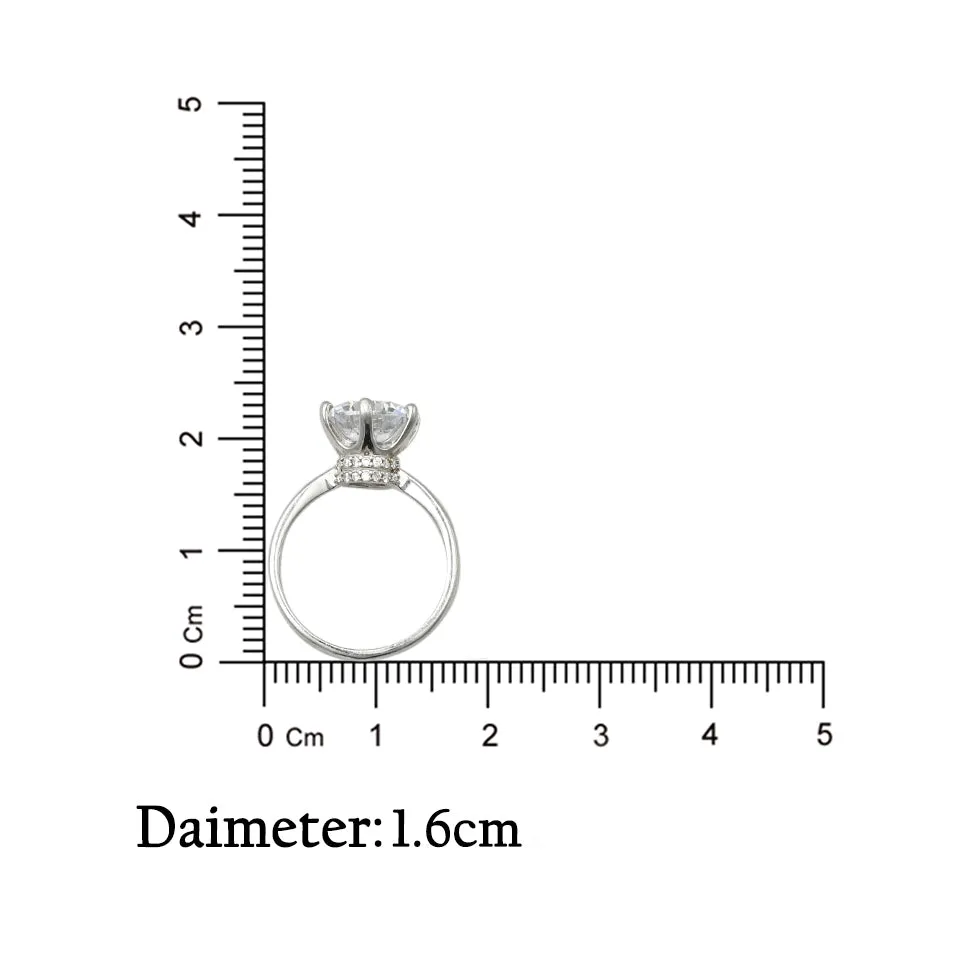 Silver Zircon Studded Grace Ring