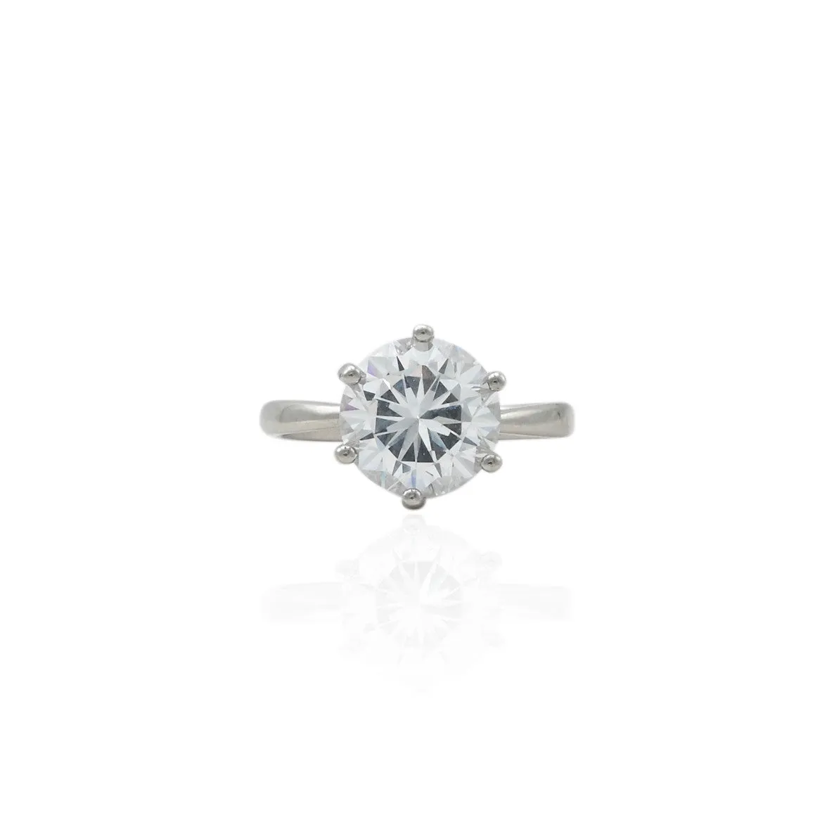 Silver Zircon Studded Grace Ring