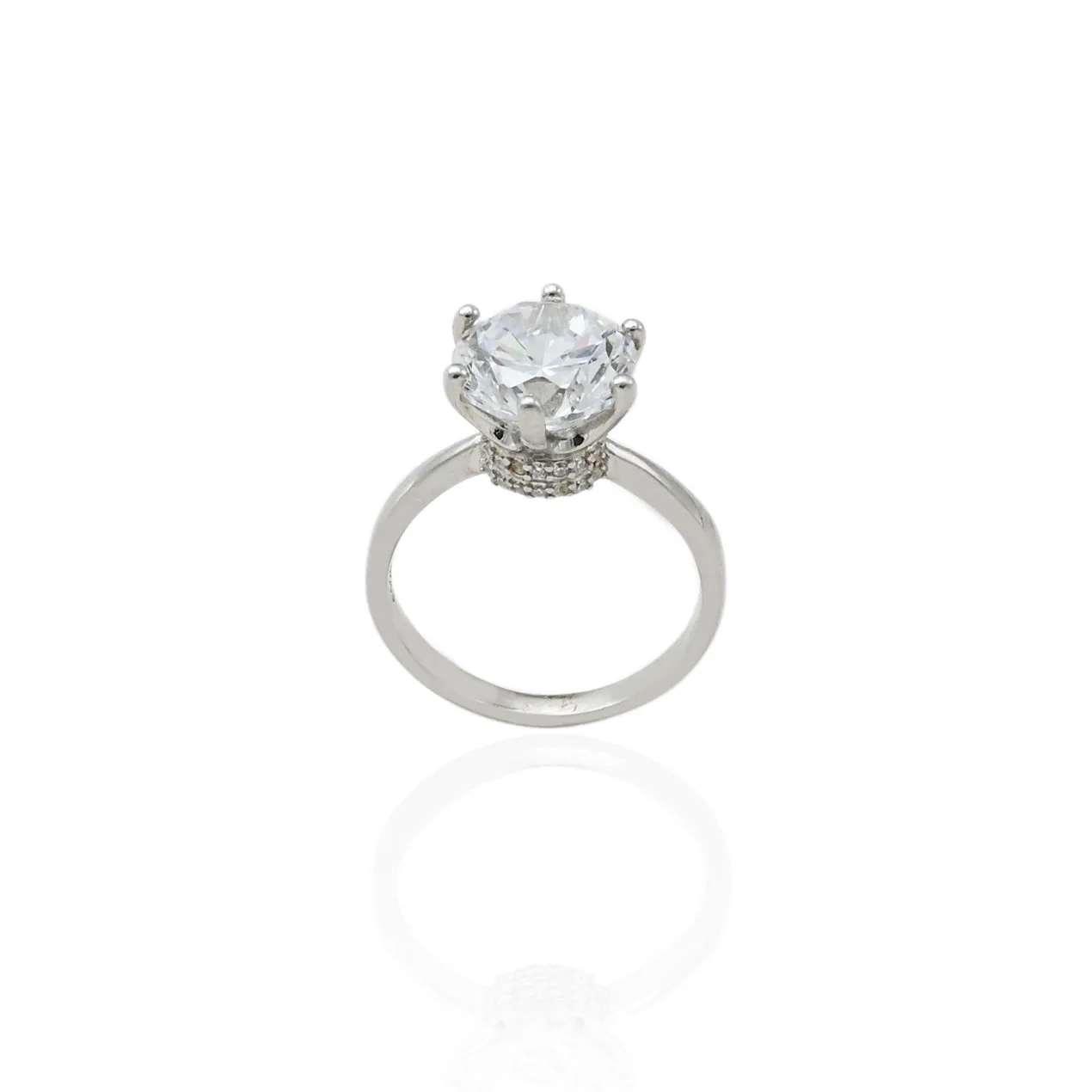 Silver Zircon Studded Grace Ring