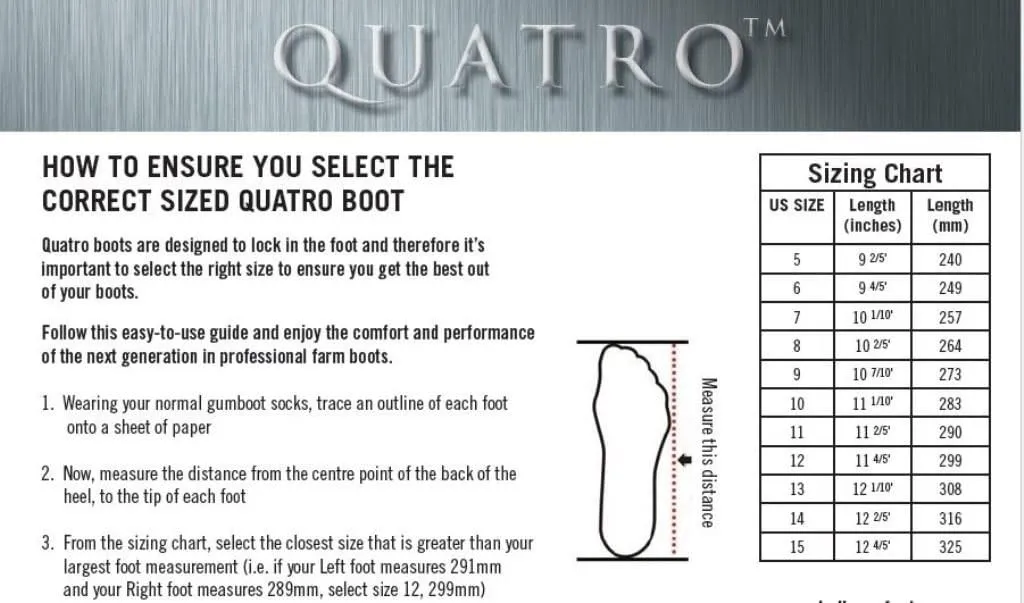 Skellerup Quatro NonInsulated 16” Knee Boot