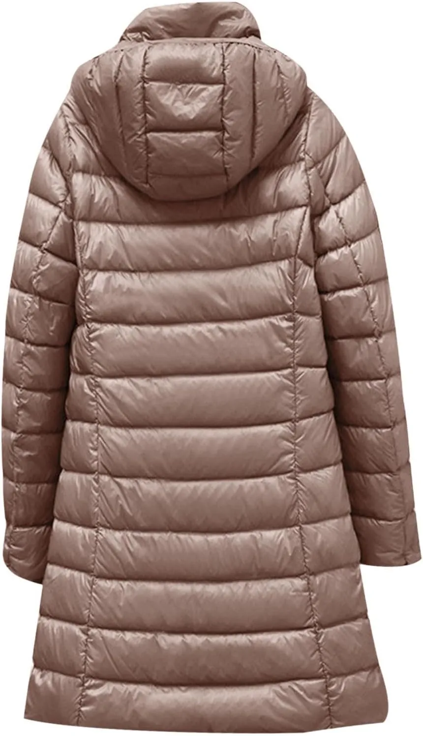 SMIDOW Long Puffer Coat For Women Plus Size Warm Winter Down Jackets Lightweight Removable Hood Quilted Coats