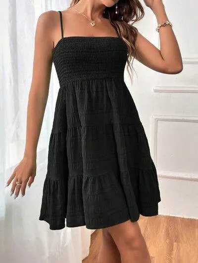 Smocked Tiered Mini Cami Dress (Multiple Colours)