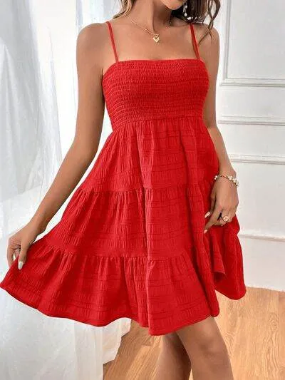 Smocked Tiered Mini Cami Dress (Multiple Colours)