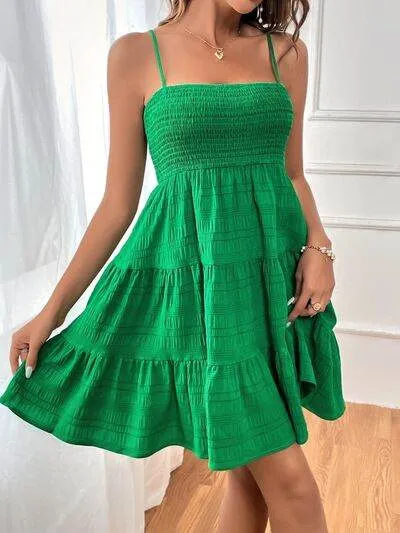 Smocked Tiered Mini Cami Dress (Multiple Colours)