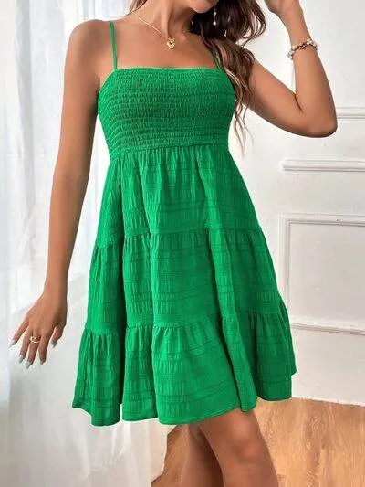 Smocked Tiered Mini Cami Dress (Multiple Colours)