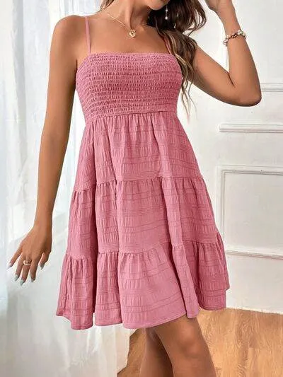 Smocked Tiered Mini Cami Dress (Multiple Colours)