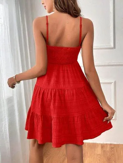 Smocked Tiered Mini Cami Dress (Multiple Colours)