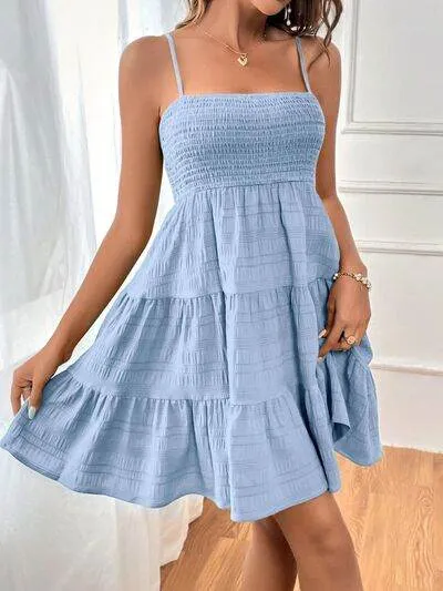 Smocked Tiered Mini Cami Dress (Multiple Colours)