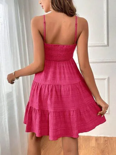 Smocked Tiered Mini Cami Dress (Multiple Colours)