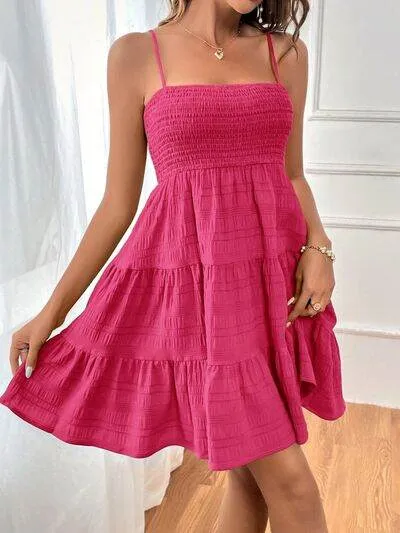 Smocked Tiered Mini Cami Dress (Multiple Colours)