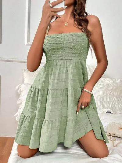 Smocked Tiered Mini Cami Dress (Multiple Colours)