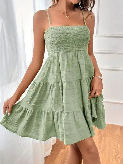 Smocked Tiered Mini Cami Dress (Multiple Colours)