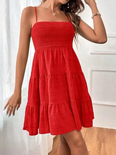 Smocked Tiered Mini Cami Dress (Multiple Colours)