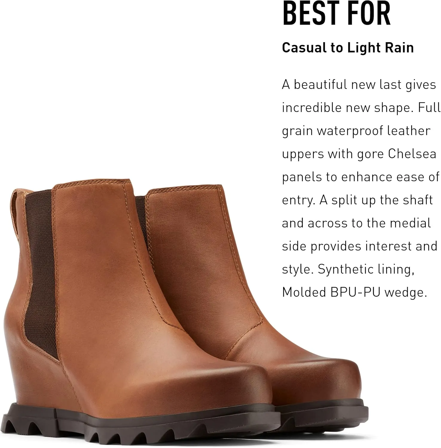 Sorel Women's Joan of Arctic Wedge III Chelsea Boot — Waterproof Leather Wedge Boots