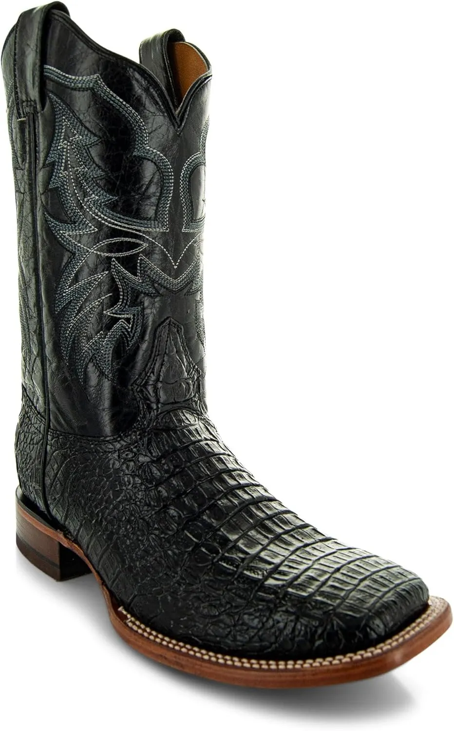 Soto Boots Men's Caiman Belly Print Cowboy Boots H4001