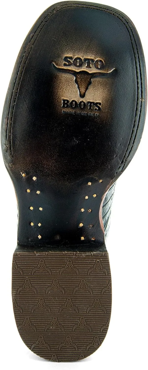 Soto Boots Men's Caiman Belly Print Cowboy Boots H4001