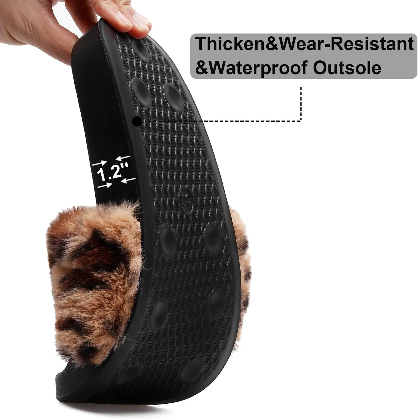 Spesoul Womens Fuzzy Slides Open Toe Furry Slide Slippers Indoor Outdoor Slides Sandals Casual Flat Fluffy House Slippers