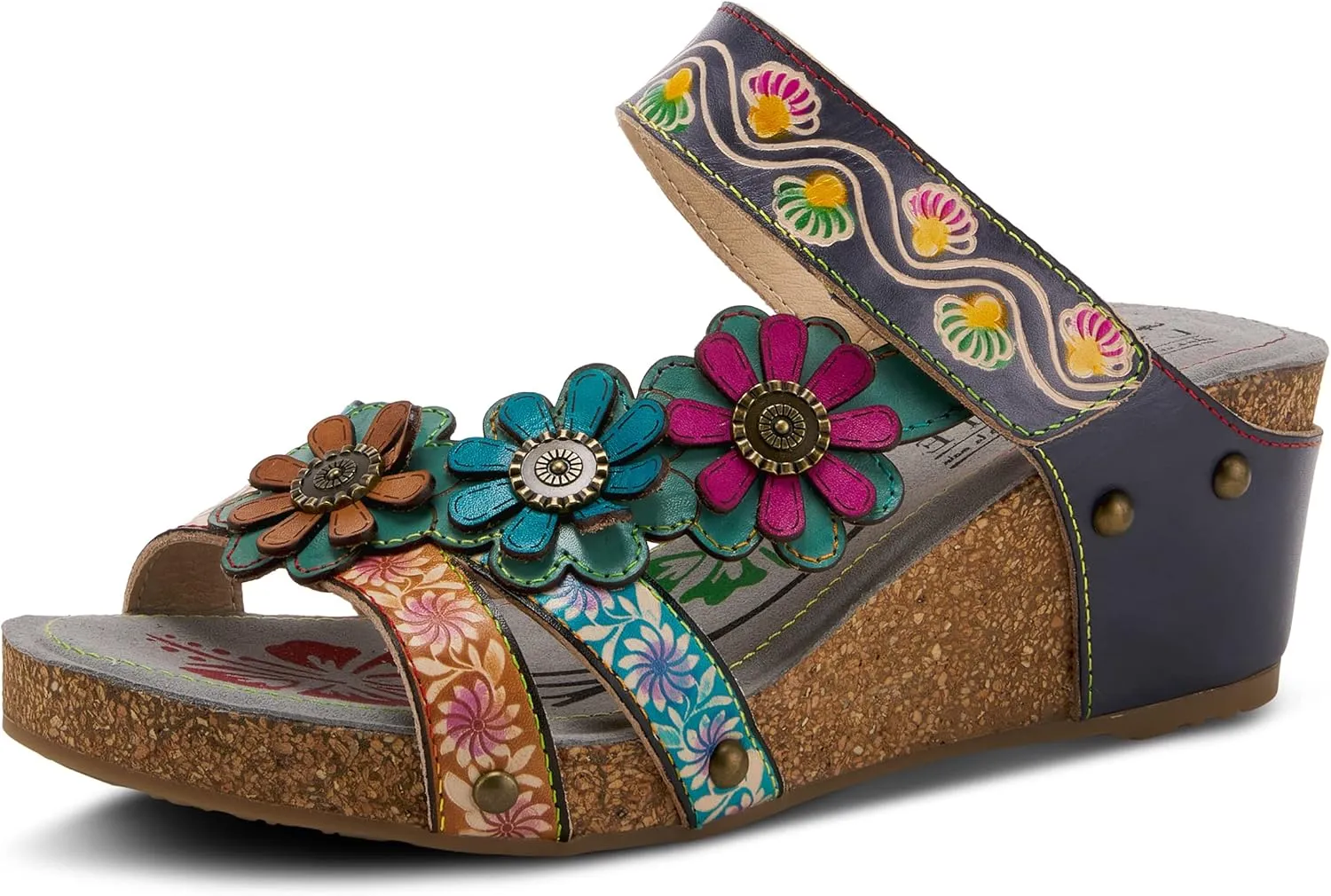 Spring Step L'Artiste Women's Delight Slide Sandals Hook & Loop Straps for Women