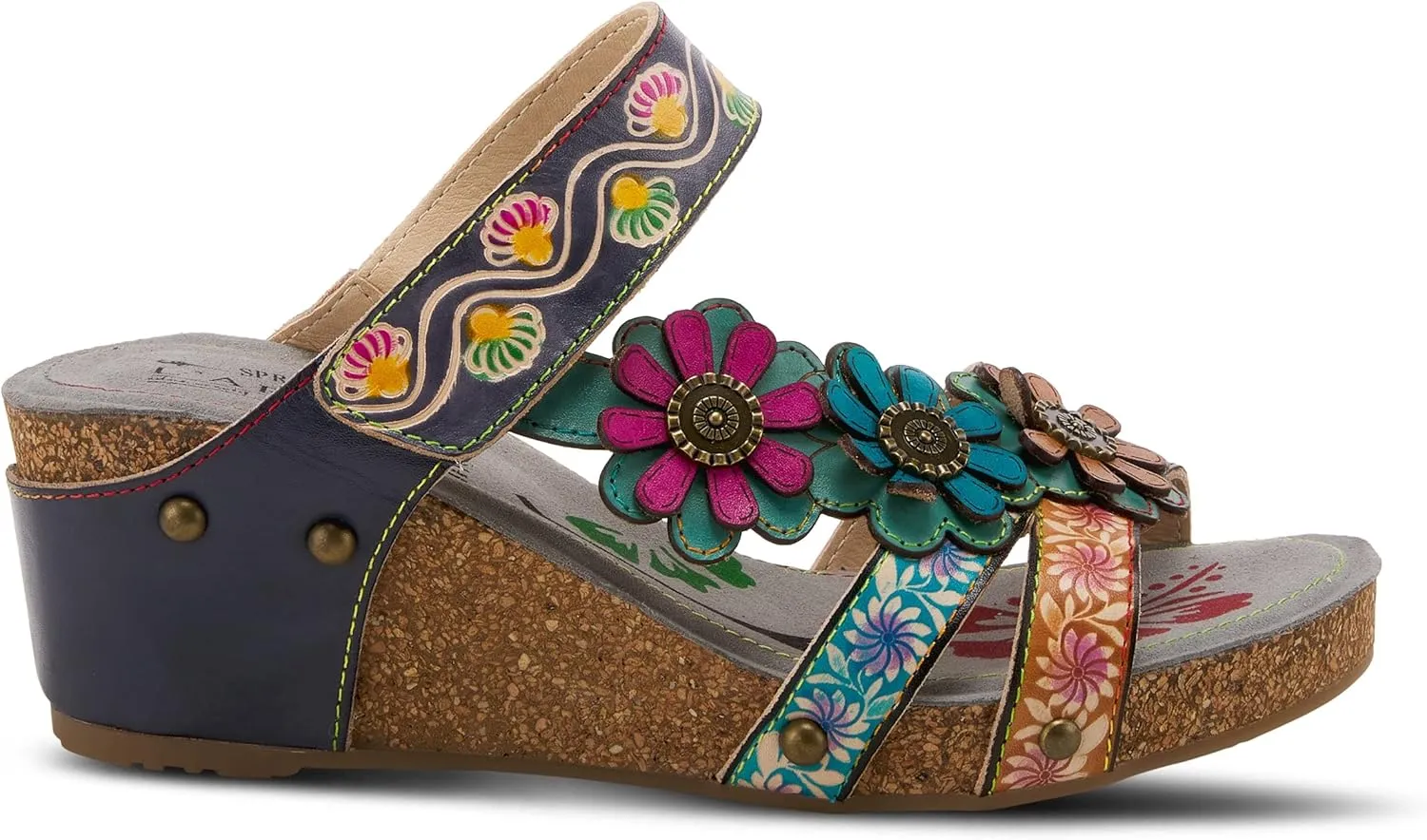 Spring Step L'Artiste Women's Delight Slide Sandals Hook & Loop Straps for Women