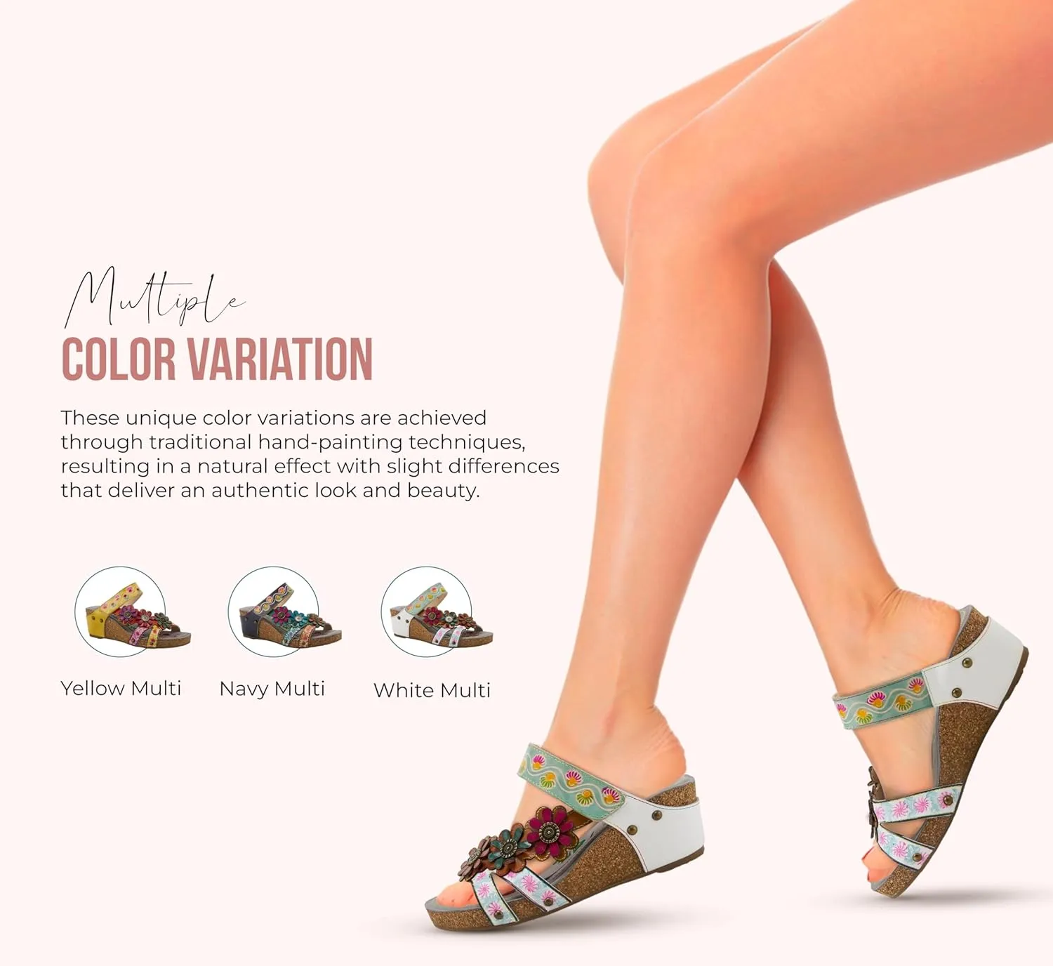 Spring Step L'Artiste Women's Delight Slide Sandals Hook & Loop Straps for Women