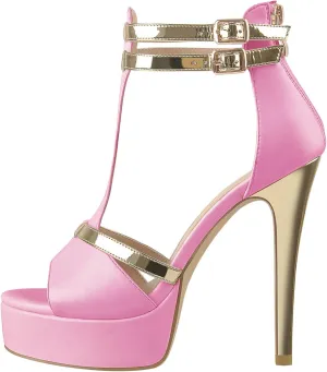 Stiletto High Heel Platform Peep Open Toe Ankle Strap Sandals