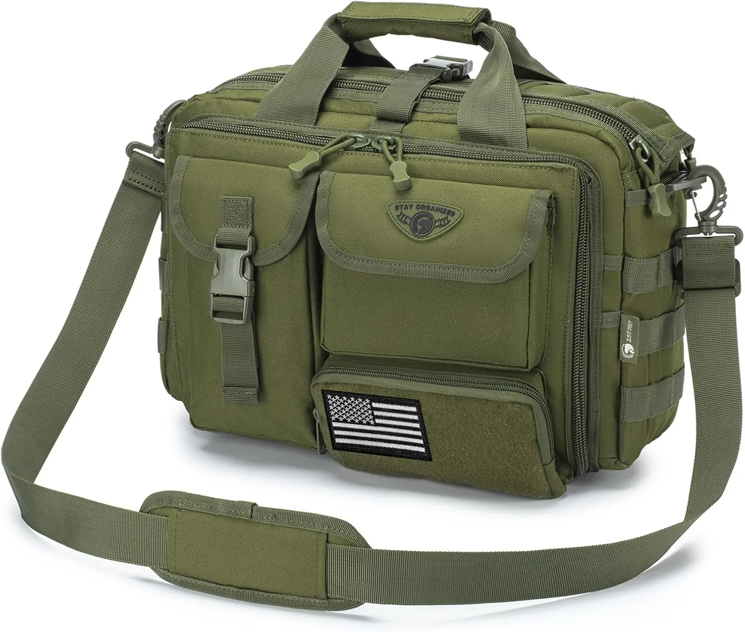 Stypos Tactical Messenger Bag, 14 Inch Tactical Briefcase for Man Military Laptop Bag Messenger Shoulder Bag, Includes a Flag