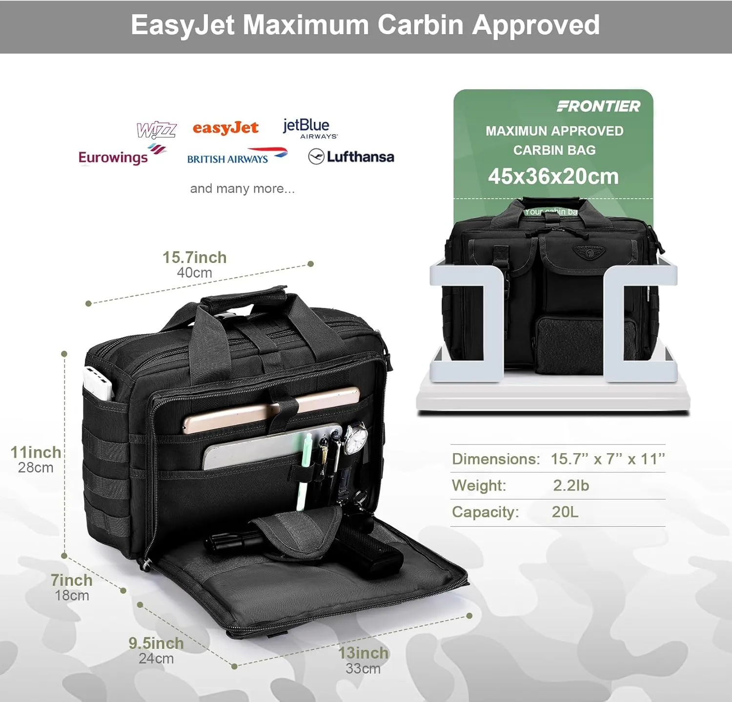 Stypos Tactical Messenger Bag, 14 Inch Tactical Briefcase for Man Military Laptop Bag Messenger Shoulder Bag, Includes a Flag