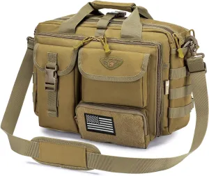 Stypos Tactical Messenger Bag, 14 Inch Tactical Briefcase for Man Military Laptop Bag Messenger Shoulder Bag, Includes a Flag