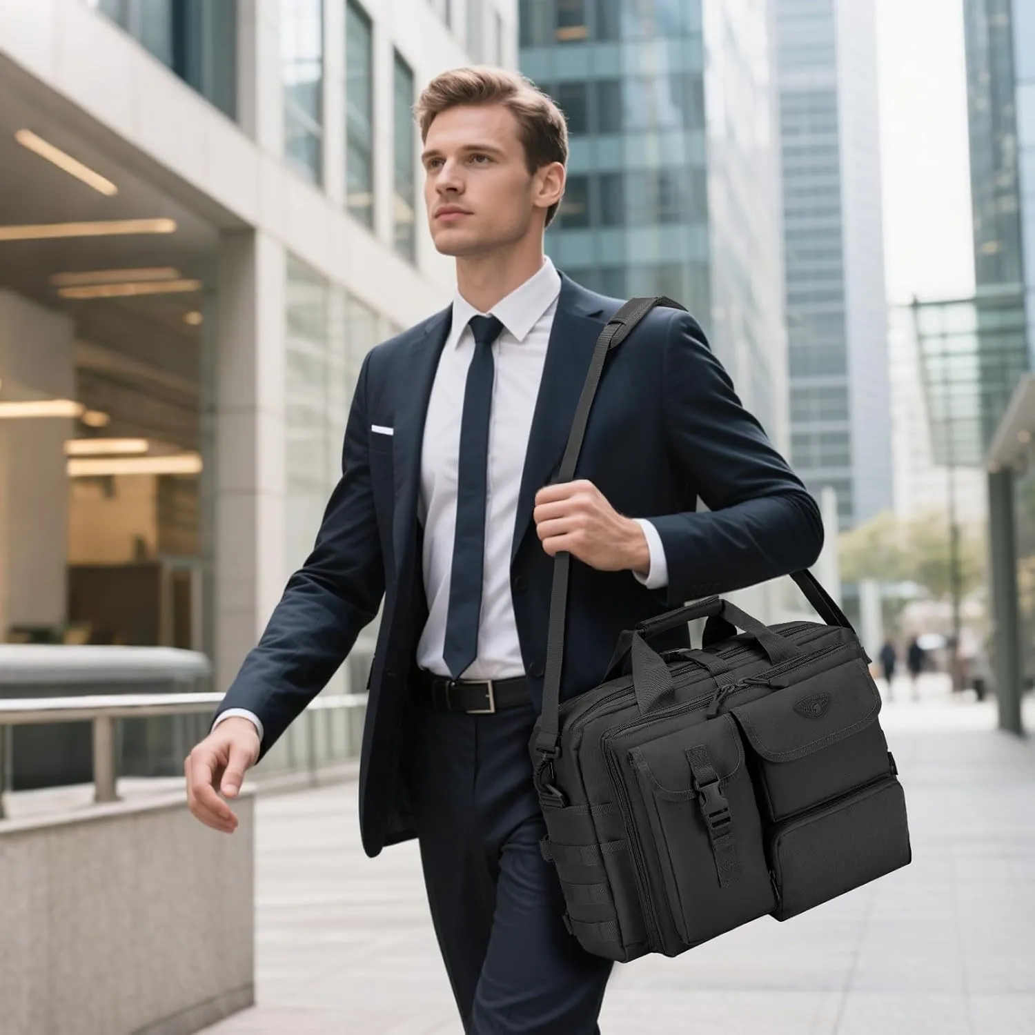 Stypos Tactical Messenger Bag, 15.6/17.3 Inch Tactical Briefcase for Man Military Laptop Bag Messenger Shoulder Bags