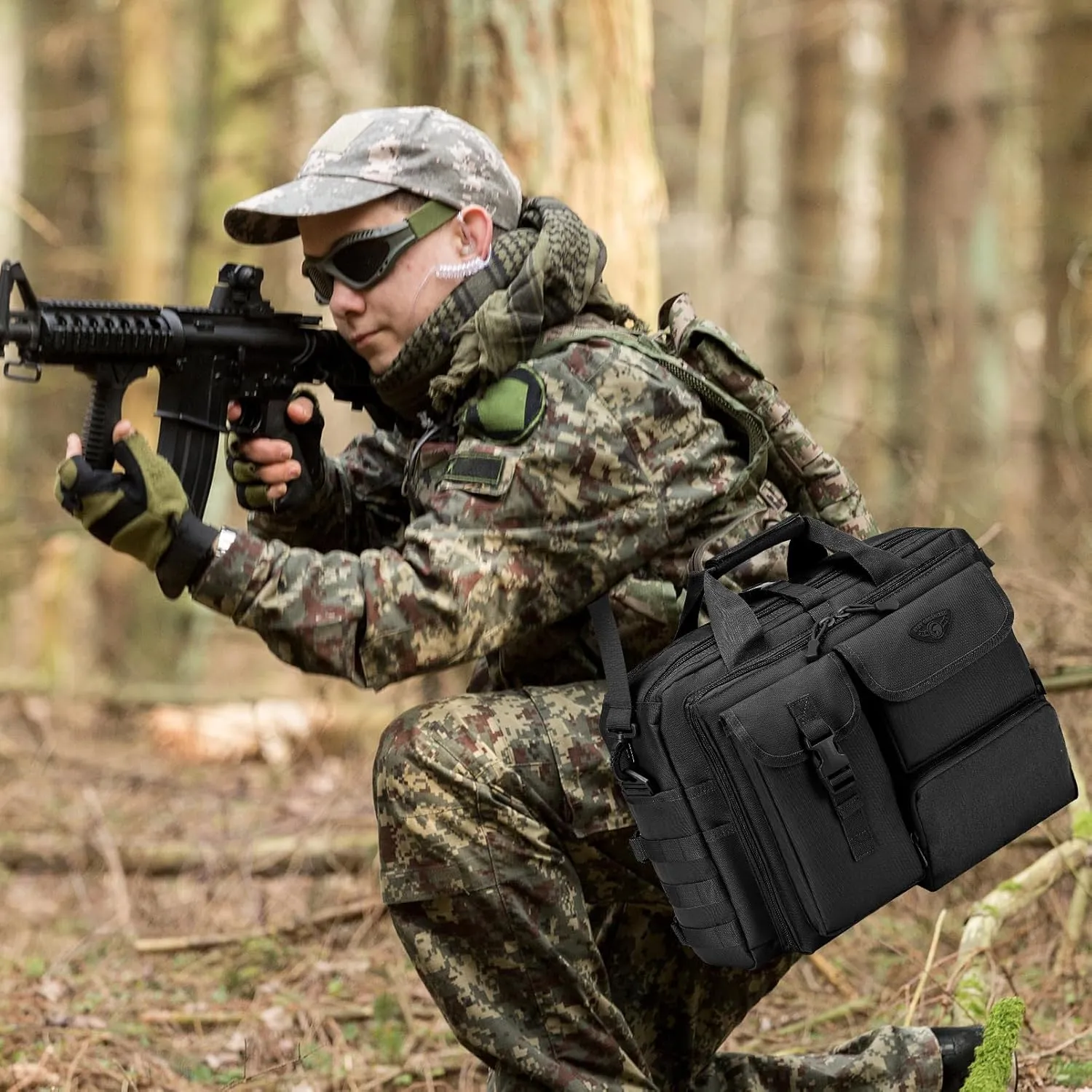 Stypos Tactical Messenger Bag, Tactical Briefcase for Man Military Laptop Bag 15.6/17.3 Inch Messenger Shoulder Bag