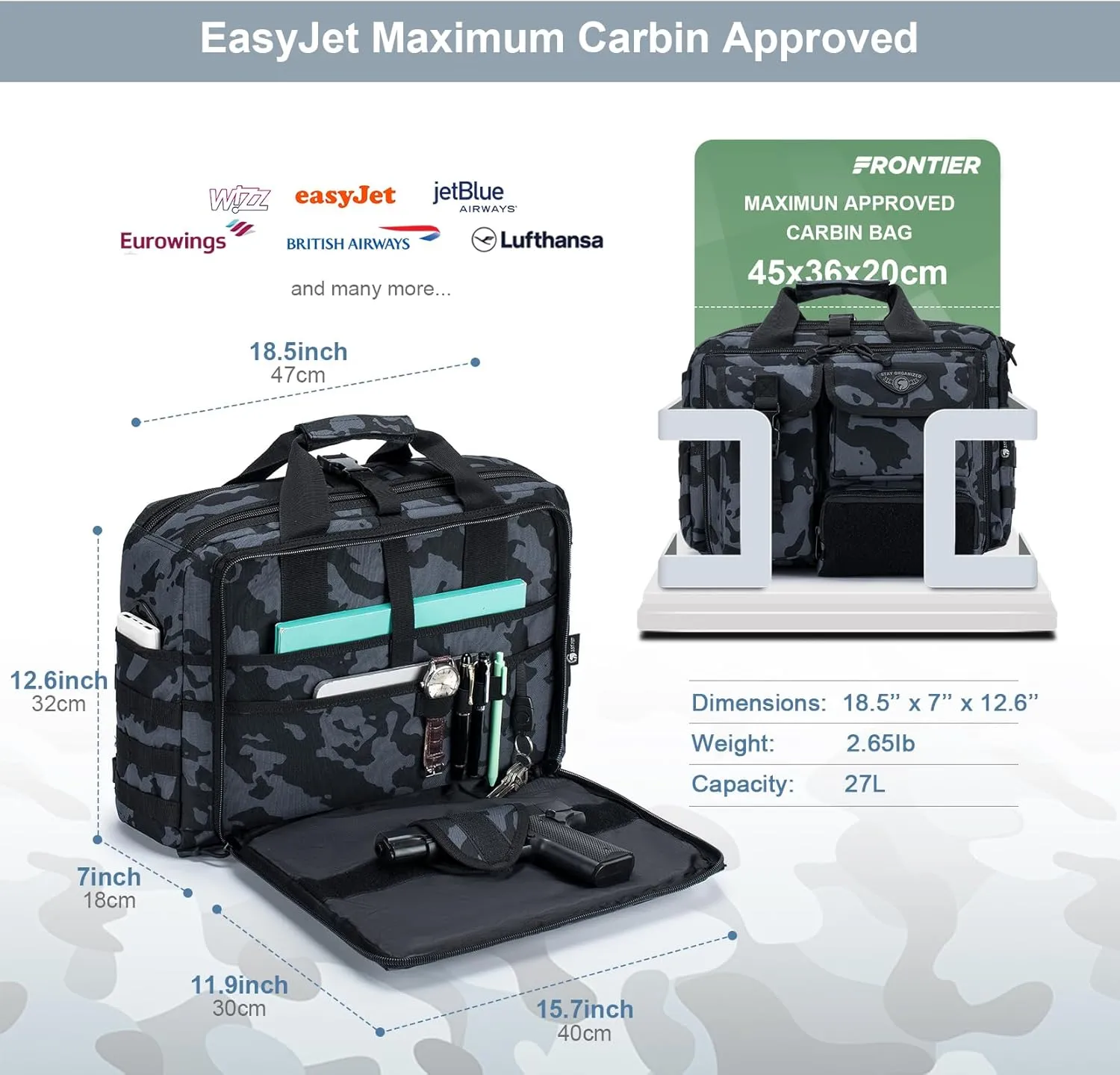 Stypos Tactical Messenger Bag, Tactical Briefcase for Man Military Laptop Bag 15.6/17.3 Inch Messenger Shoulder Bag