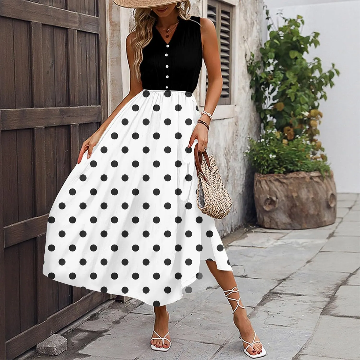 Summer Dresses for Women 2025 Vacation Casual Boho Sundress Flowy Wedding Guest Maxi Dresses A Line Beach Long Dress