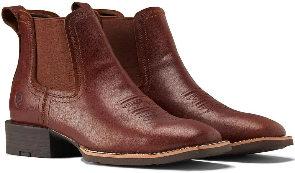SUREWAY Western Cowboy Boots for Men,Square Toe Casual/Work/Chukka Boots, Ankle Length Classic Comfort Oxford Style Footwear