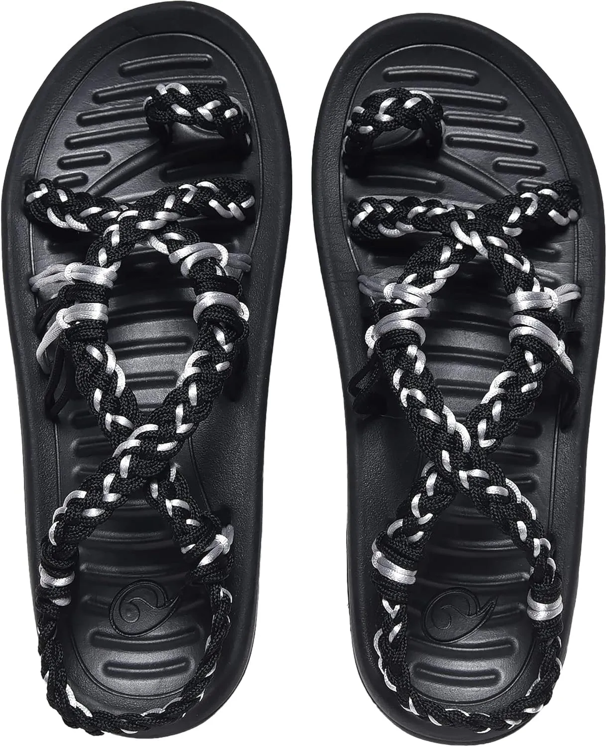 SURRAY Womens Summer Flat Sandals Comfortable Arch Support Walking Braided Beach Sandals, Size US 5-11