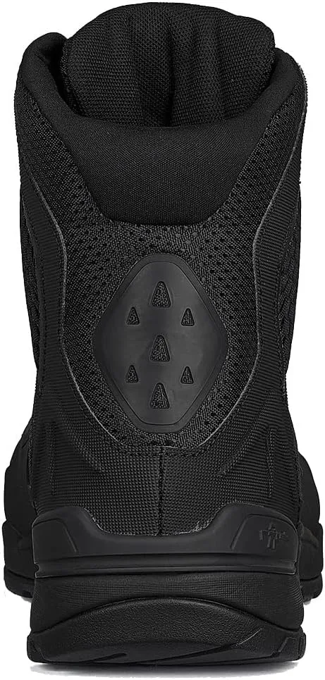 Tactical Research TR1040-T 7 Inch Ultralight Black Tactical Boots for Men - Non-Polishable Leather and Nylon with Slip-Resistant TR HiTRAC Outsole for Police, EMS, and Security