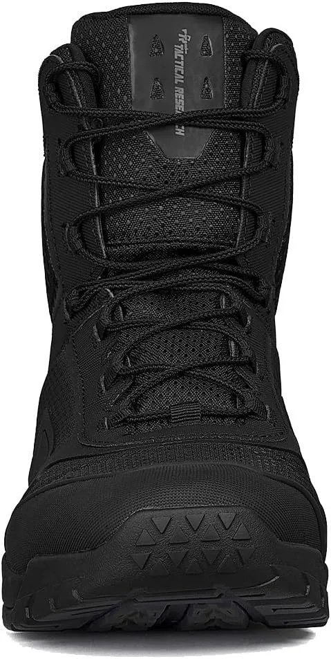 Tactical Research TR1040-T 7 Inch Ultralight Black Tactical Boots for Men - Non-Polishable Leather and Nylon with Slip-Resistant TR HiTRAC Outsole for Police, EMS, and Security